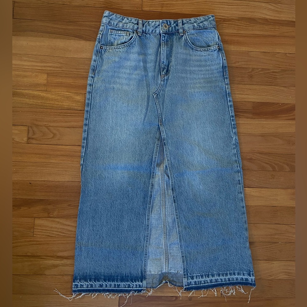 Long Denim Skirt